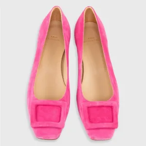 Ann Mashburn Buckle Shoe Pretty Pink Suede Size 39.5