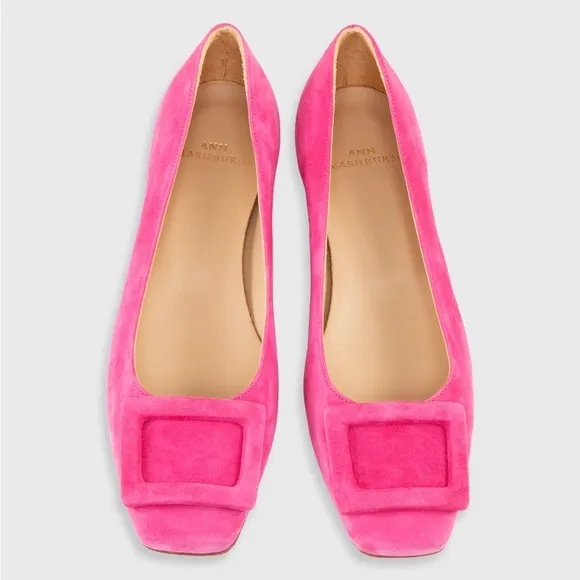 Ann Mashburn Buckle Shoe Pretty Pink Suede Size 39.5