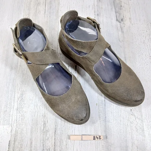 Antelope Women's 246 Suede Pia Brown Buckle Mule Loafers #847