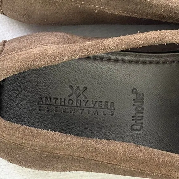 Anthony Veer Cleveland Loafers Shoes Mens size 9.5 CLEHB Brown Sueded Leather
