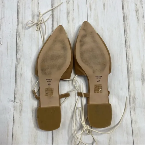 Anthropologie Angel Alarcon Sonya Ankle Tie Flats