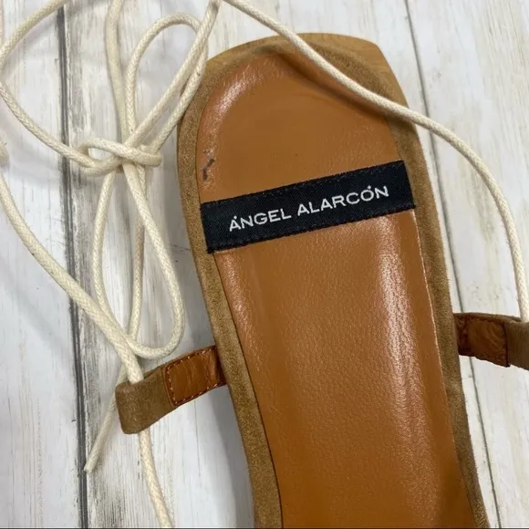 Anthropologie Angel Alarcon Sonya Ankle Tie Flats