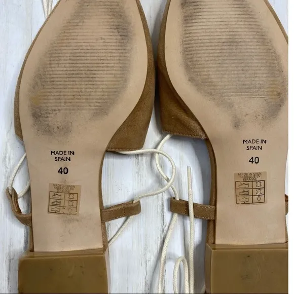 Anthropologie Angel Alarcon Sonya Ankle Tie Flats