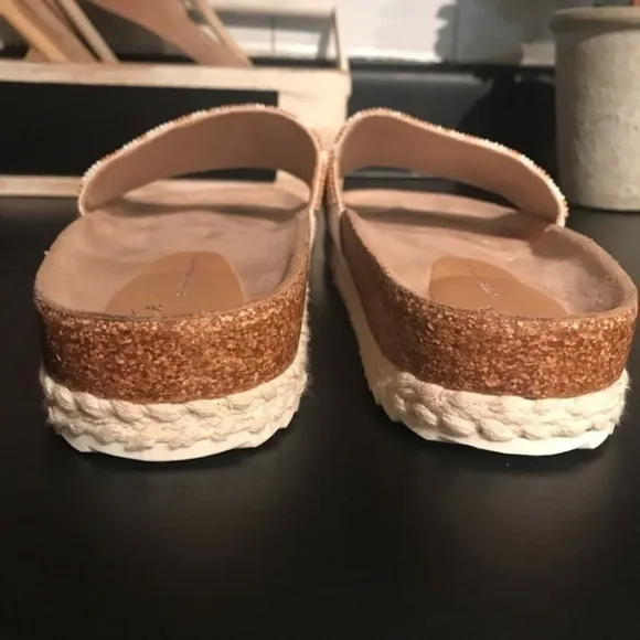 Anthropologie Beaded Leopard Print Platform Espadrille Yara Slides Sandals