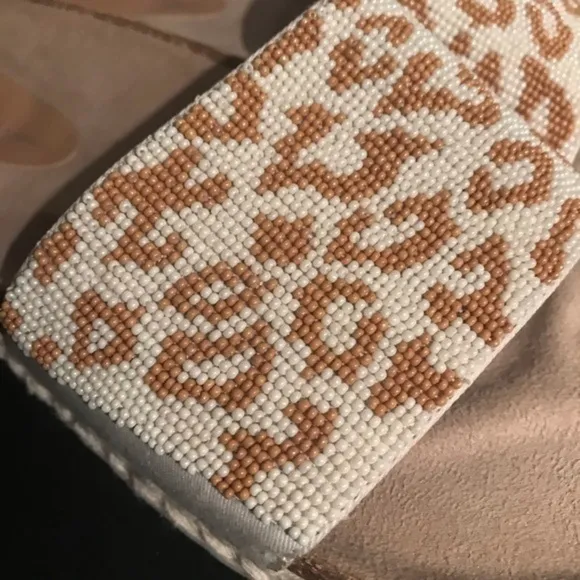 Anthropologie Beaded Leopard Print Platform Espadrille Yara Slides Sandals
