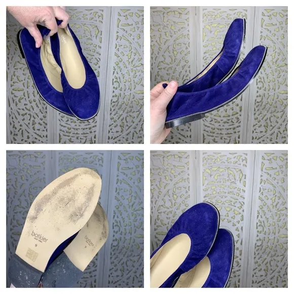 Anthropologie Botkier Blue Suede Ballet Flats