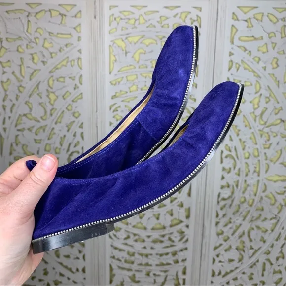 Anthropologie Botkier Blue Suede Ballet Flats