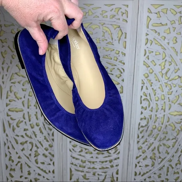 Anthropologie Botkier Blue Suede Ballet Flats