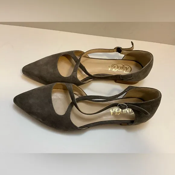 Anthropologie Candela Burton Strap Suede Flats 8