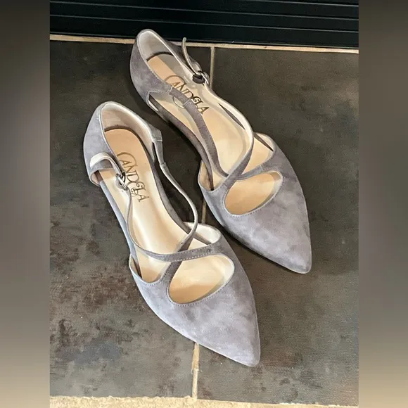 Anthropologie Candela Burton Strap Suede Flats 8