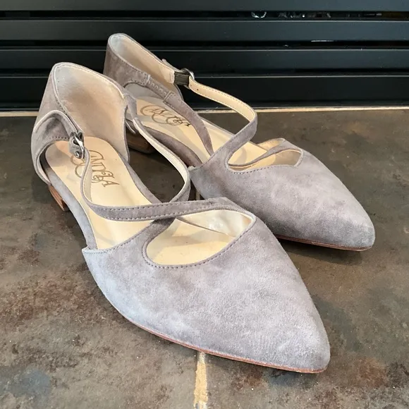 Anthropologie Candela Burton Strap Suede Flats 8