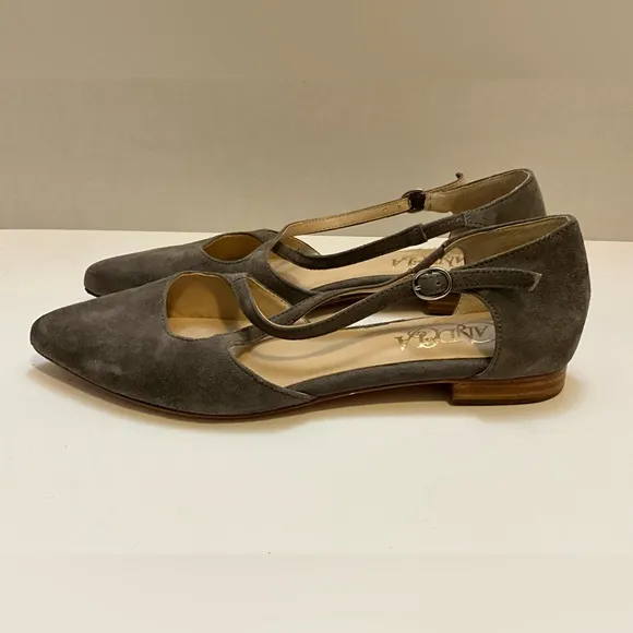 Anthropologie Candela Burton Strap Suede Flats 8