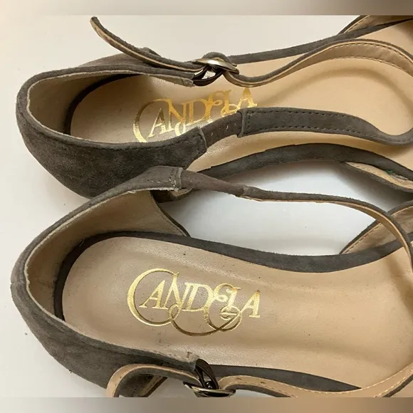 Anthropologie Candela Burton Strap Suede Flats 8