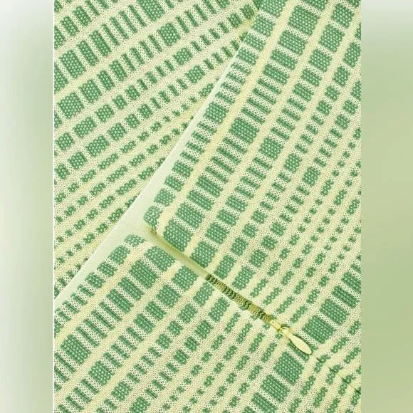 Anthropologie COS Midi Green Checked Jacquard Knit Skirt Size S
