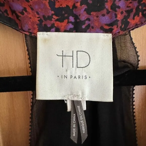 Anthropologie HD in Paris Seeped Sinopia Racerback Silk Maxi Dress Size M