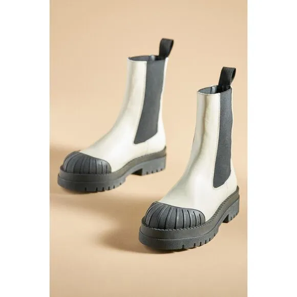 Anthropologie Maeve Cream Chelsea Boots - New 38EU (7.5-8.0 US)