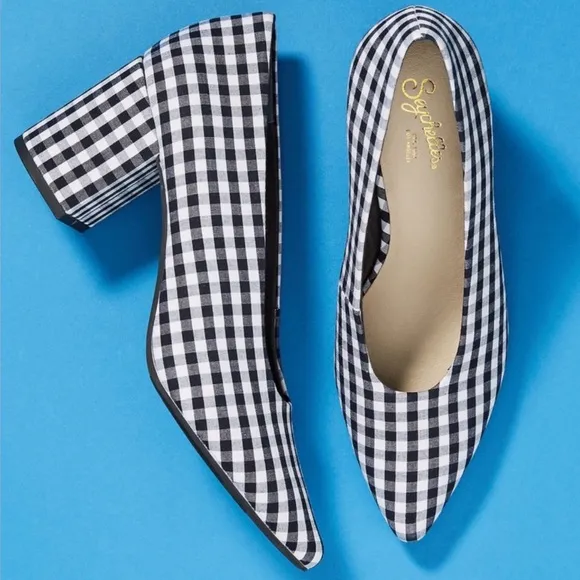 Anthropologie Seychelles Gingham Rehearse Heels