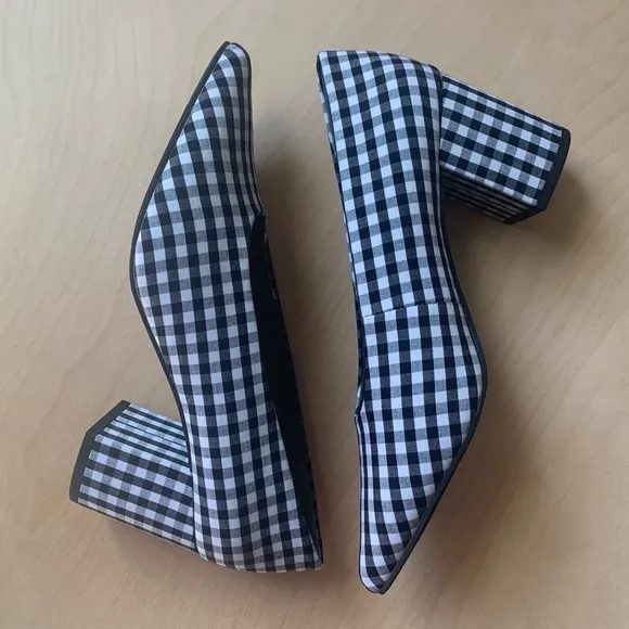 Anthropologie Seychelles Gingham Rehearse Heels