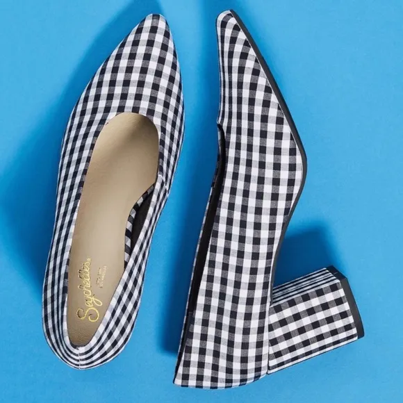 Anthropologie Seychelles Gingham Rehearse Heels