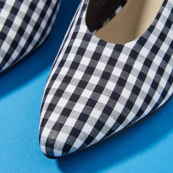 Anthropologie Seychelles Gingham Rehearse Heels