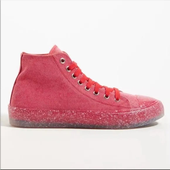 ANTHROPOLOGIE Soho Cotton High Top Sneaker Tie Lace Up Shoes Recykers NWT