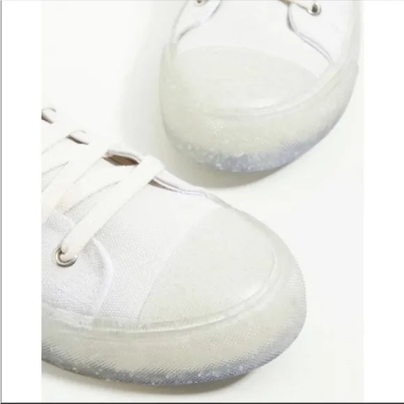 ANTHROPOLOGIE Soho Cotton High Top Sneakers Lace Up Shoes White Recykers NWT