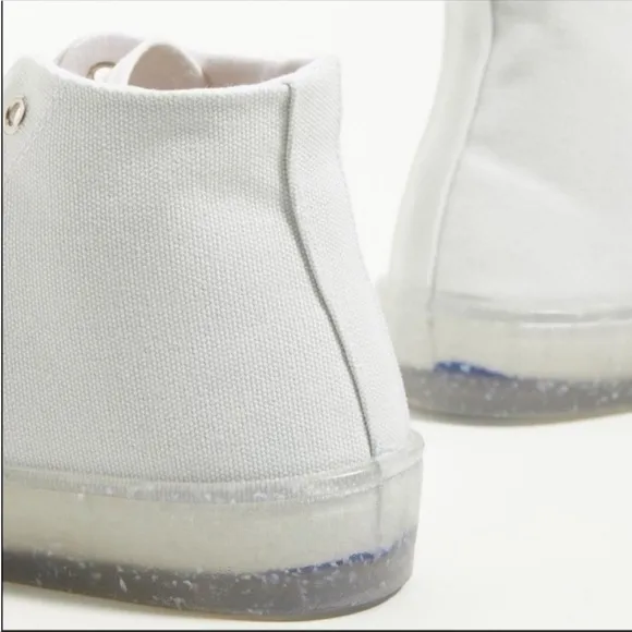 ANTHROPOLOGIE Soho Cotton High Top Sneakers Lace Up Shoes White Recykers NWT