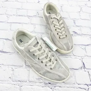 Anthropologie Tretorn Eco Ortholite Ivory Low Top Suede Camp Sneakers