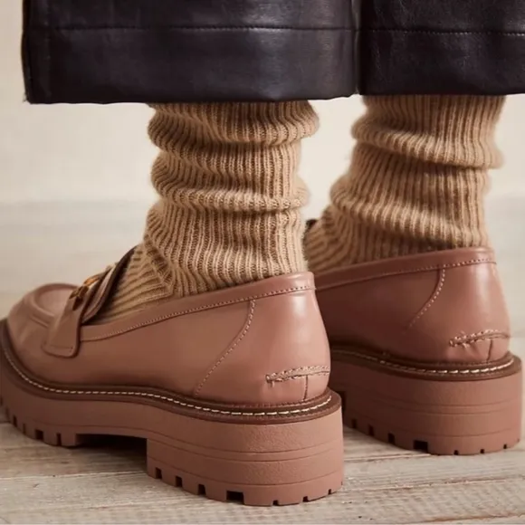 Anthropologie x Sam Edelman Laurs Chunky Sole Loafers in Maple Honey