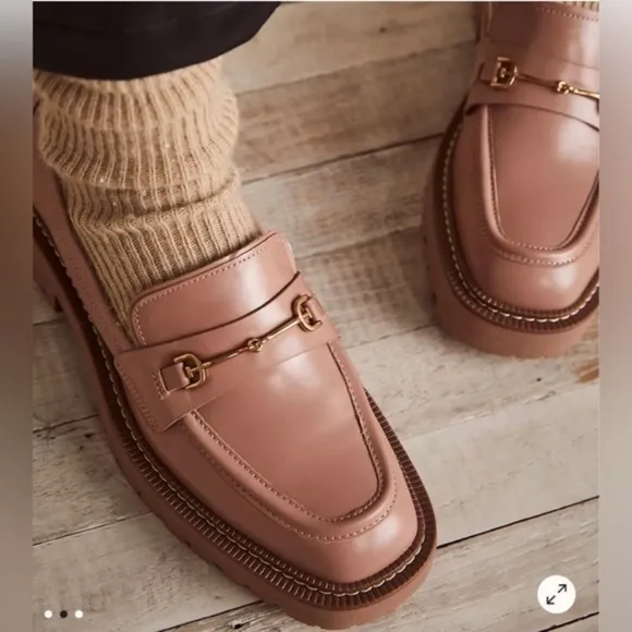 Anthropologie x Sam Edelman Laurs Chunky Sole Loafers in Maple Honey