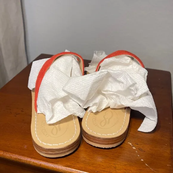 Antica Positano Burnt Orange Suede Sandals 39 NWOT