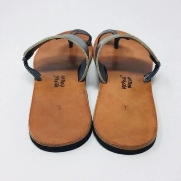 Antonio Gradilla womans leather sandals gray US7 BoxR minimalist
