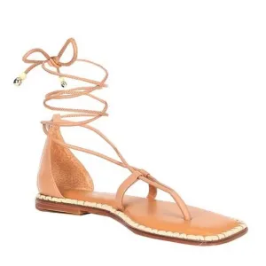 Antonio Melanix The Nat Note Alhambra Leather Ankle Wrap Thong Sandals