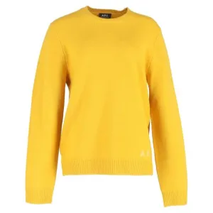 A.P.C. Logo Knitted Sweater in Yellow Wool