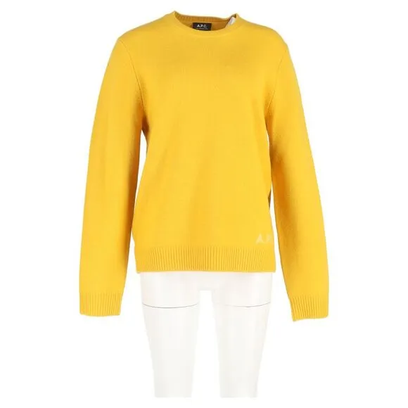 A.P.C. Logo Knitted Sweater in Yellow Wool