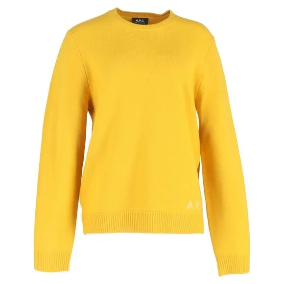 A.P.C. Logo Knitted Sweater in Yellow Wool