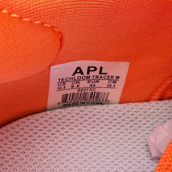 APL Men's Techloom Tracer 10.5 Orange Pristine NEW Sneakers Openwork Logo Bright