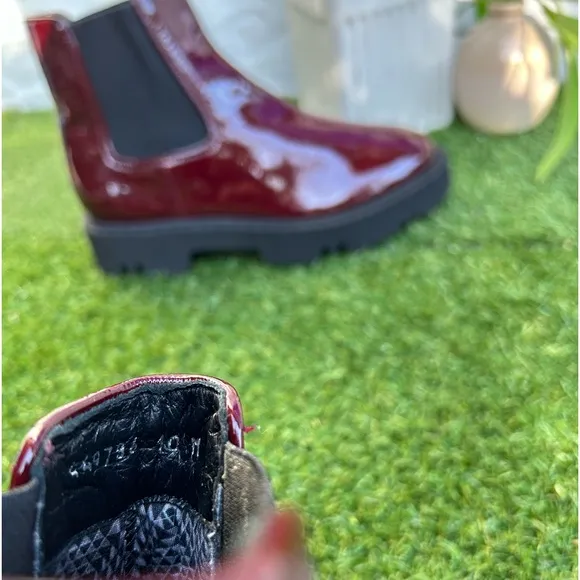 AQUATALIA HAYLIE PATENT LEATHER CHELSEACHUNKY BOOTS PLATFORM RED 10