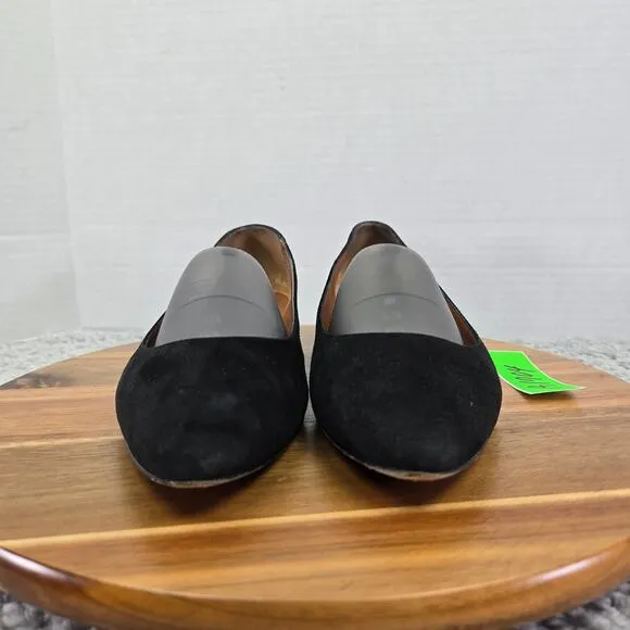 Aquatalia Penina Black Suede Pointy Toe Casual Lifestyle Slip On Flats Womens 8