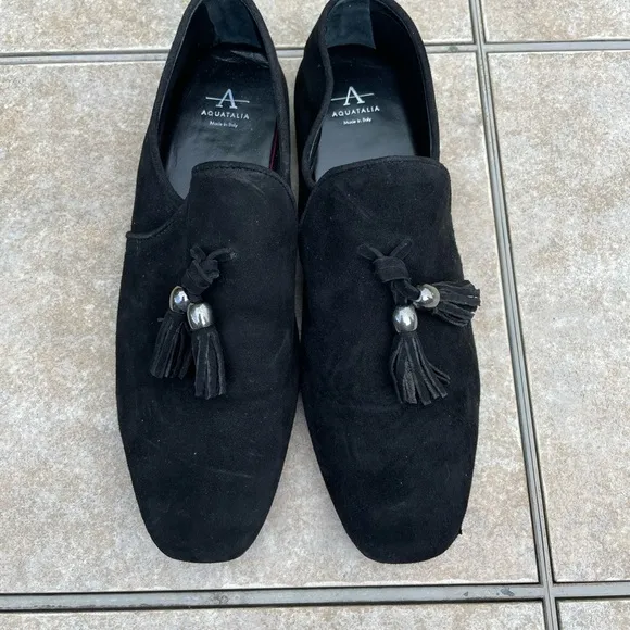 Aquatalia Rivita Dress Suede Black Flats