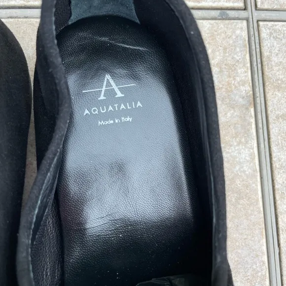 Aquatalia Rivita Dress Suede Black Flats