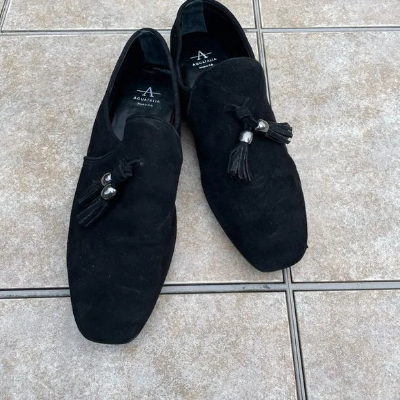 Aquatalia Rivita Dress Suede Black Flats