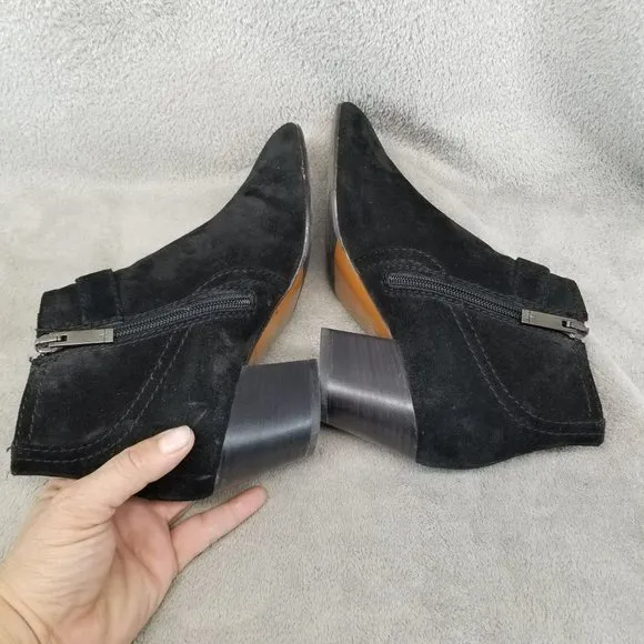 Aquatalia Shoes Womens Size 7 Black Suede Side Zip Ankle Boots