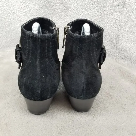 Aquatalia Shoes Womens Size 7 Black Suede Side Zip Ankle Boots