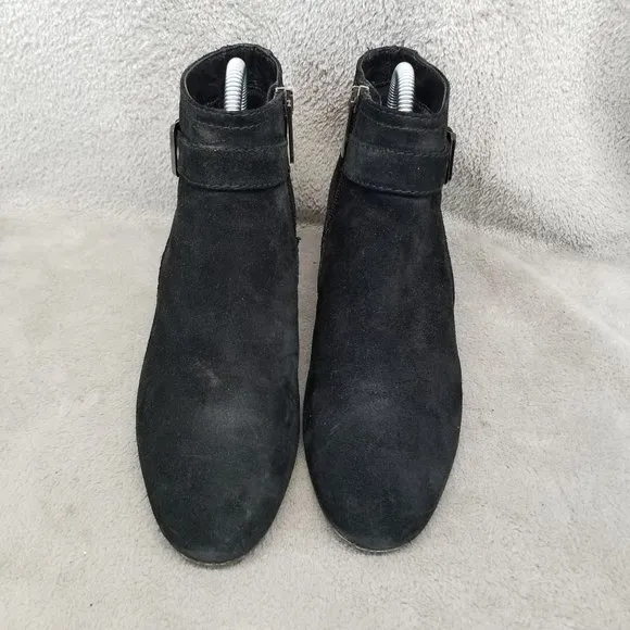 Aquatalia Shoes Womens Size 7 Black Suede Side Zip Ankle Boots
