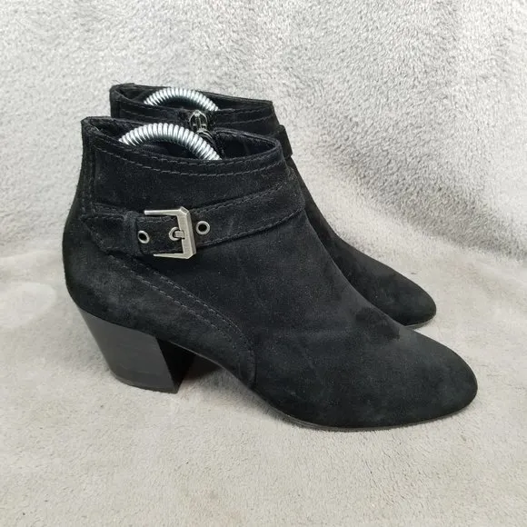 Aquatalia Shoes Womens Size 7 Black Suede Side Zip Ankle Boots