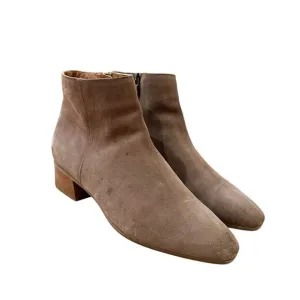 Aquatalia Women Suede Boots Side Zip Block Heels Brown Size 10