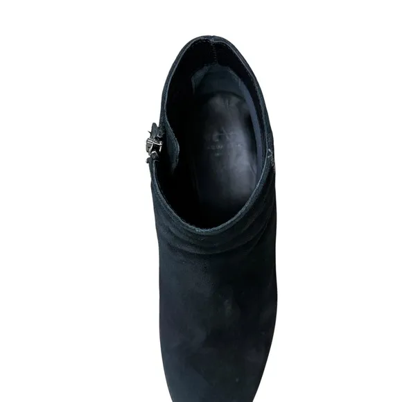 Aquatalia Womens Vina Platform Wedge Bootie Suede Black Side Zip Comfort Size 8