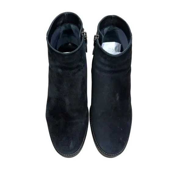 Aquatalia Womens Vina Platform Wedge Bootie Suede Black Side Zip Comfort Size 8