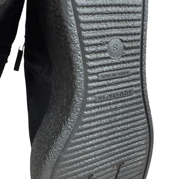 Aquatalia Womens Vina Platform Wedge Bootie Suede Black Side Zip Comfort Size 8